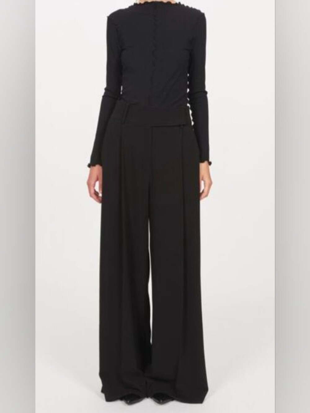 Rodebjer Trousers Obi Wide Leg Pants Women's Trousers in Black size large